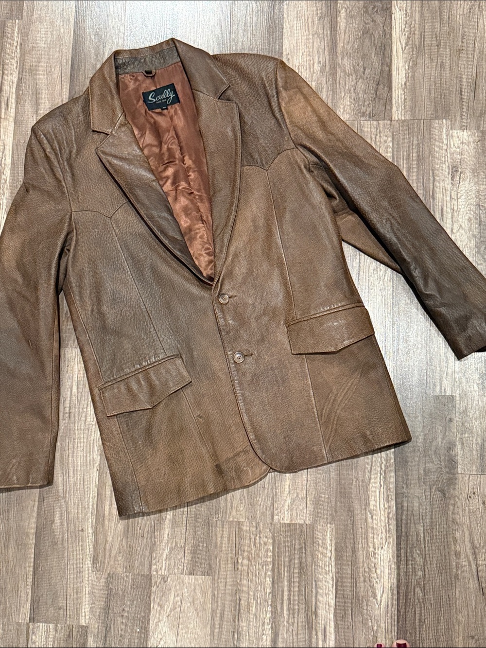 Scully Brown Leather Western Blazer